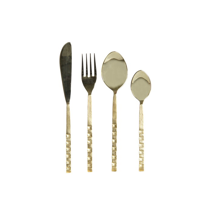 DKD Home Decor Set de Cubertería Dorado Inox de 16 Piezas DKD Home Decor Set de Cubertería Dorado Inox de 16 Piezas