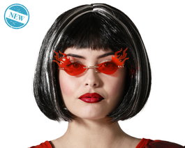 Atosa Gafas Llama Roja con Diseño Flameante para Disfraz de Diablo