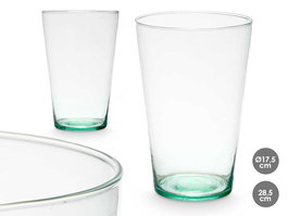 Giftdecor Jarron Vaso Conico Vidrio Reciclado 17.5 x 26.5 cm (Set de 4)