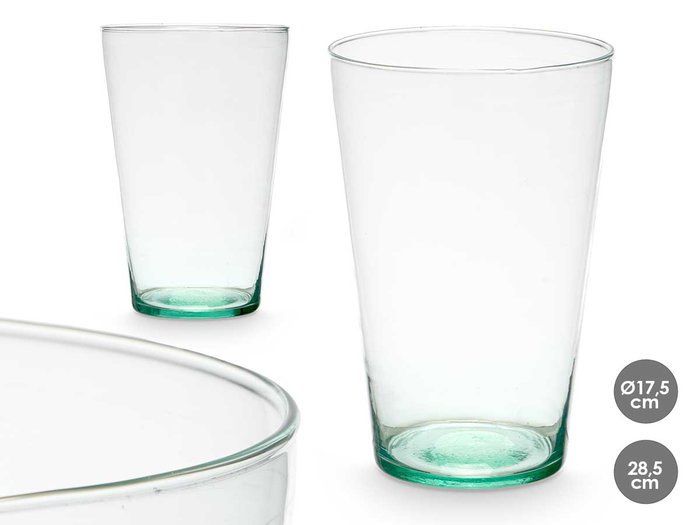 Giftdecor Jarron Vaso Conico Vidrio Reciclado 17.5 x 26.5 cm (Set de 4) Giftdecor Jarron Vaso Conico Vidrio Reciclado 17.5 x 26.5 cm (Set de 4)
