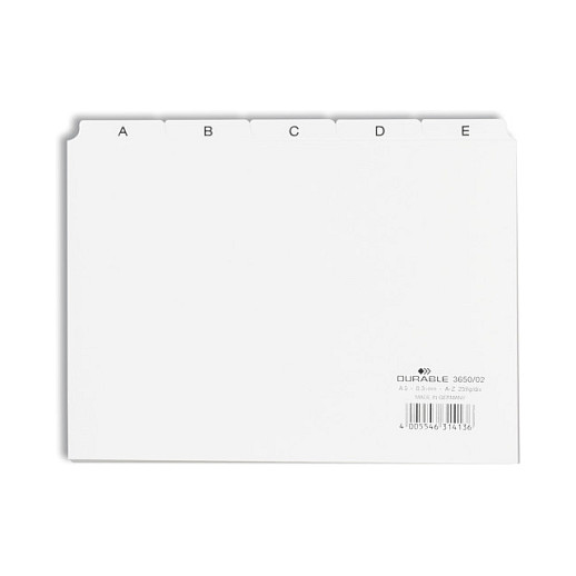 Durable Separadores de índice A-Z A5 Blanco Durable Separadores de índice A-Z A5 Blanco