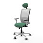 PIQUERAS Y CRESPO Silla de oficina Zulema con mecanismo Sincro/Traslack Verde esmeralda y Blanco