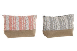 Neceser Mediterraneo Gris Coral DKD Home Decor 7 x 15 x 25 cm (2 Unidades)