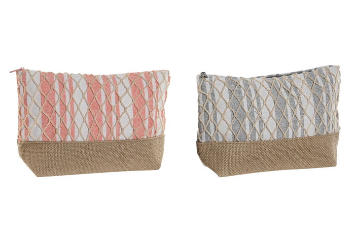 Neceser Mediterraneo Gris Coral DKD Home Decor 7 x 15 x 25 cm (2 Unidades) Neceser Mediterraneo Gris Coral DKD Home Decor 7 x 15 x 25 cm (2 Unidades)