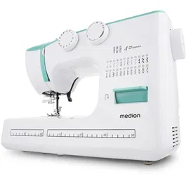 Medion Máquina de coser SM 60, 62W, 24 puntadas + puntadas dobles, 700 rpm, LED, Turquesa