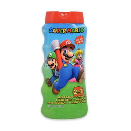 Lorenay Super Mario Gel y Champú Infantil 2 en 1 para Niños, Limpieza Suave y Piel Protegida, Espuma Agradable, 475 mL