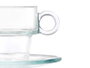 Vivalto Taza de Vidrio para Café 90ml con Plato Transparente 8 x 6 x 6.5 cm (Set de 24)