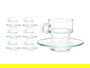 Vivalto Taza de Vidrio para Café 90ml con Plato Transparente 8 x 6 x 6.5 cm (Set de 24)