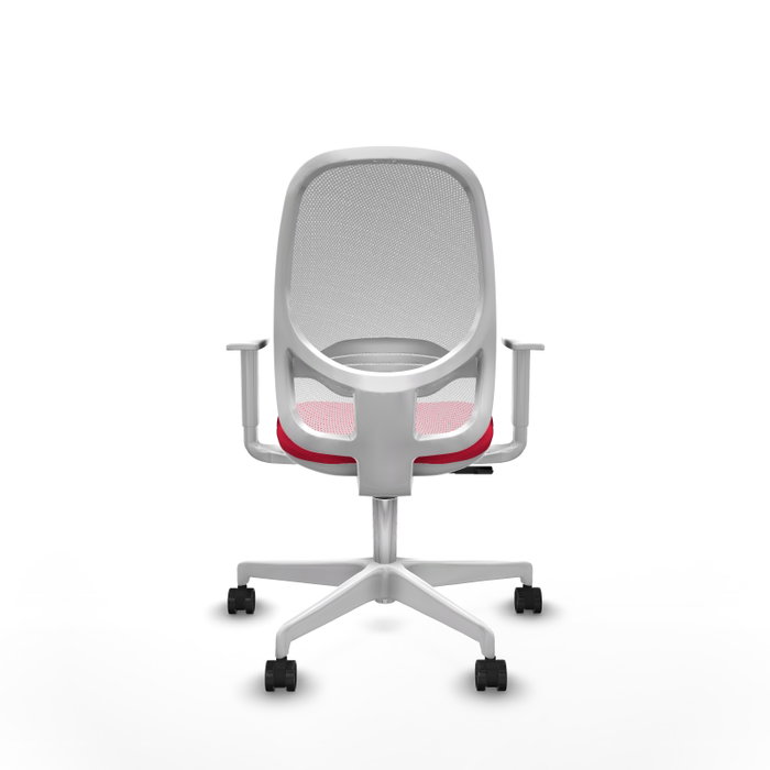 PIQUERAS Y CRESPO Silla de oficina Cilanco Rojo y Blanco con mecanismo Sincro y brazos blancos PIQUERAS Y CRESPO Silla de oficina Cilanco Rojo y Blanco con mecanismo Sincro y brazos blancos