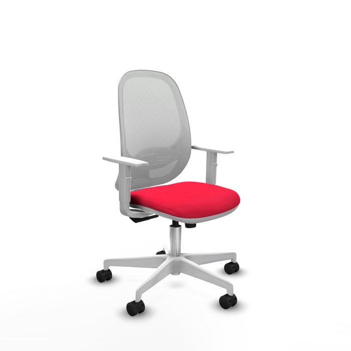 PIQUERAS Y CRESPO Silla de oficina Cilanco Rojo y Blanco con mecanismo Sincro y brazos blancos PIQUERAS Y CRESPO Silla de oficina Cilanco Rojo y Blanco con mecanismo Sincro y brazos blancos