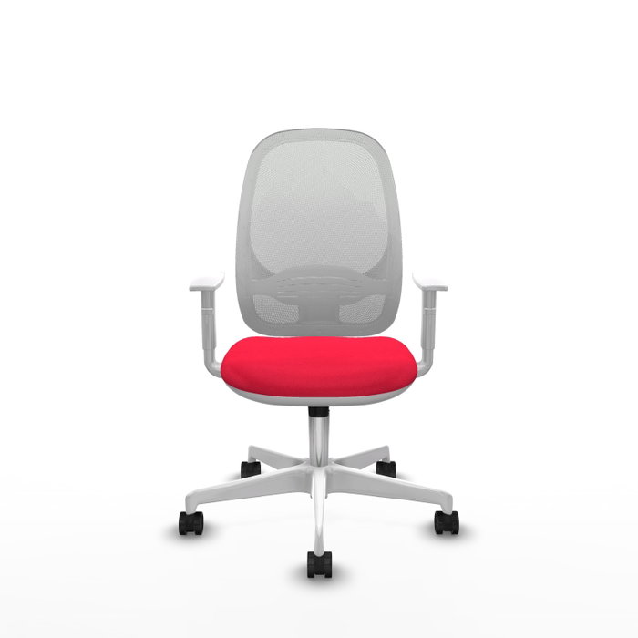 PIQUERAS Y CRESPO Silla de oficina Cilanco Rojo y Blanco con mecanismo Sincro y brazos blancos PIQUERAS Y CRESPO Silla de oficina Cilanco Rojo y Blanco con mecanismo Sincro y brazos blancos