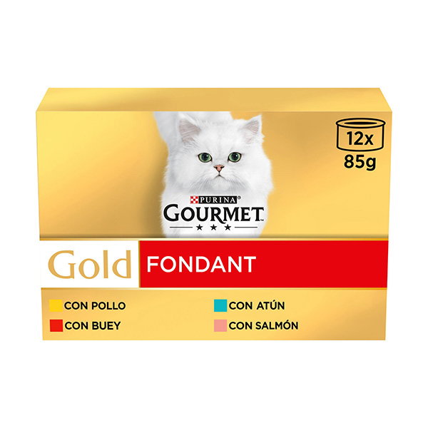 Purina Gourmet Gold Multi Fondant Buey Atún Salmón 12x85g