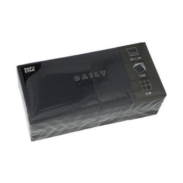 PAPSTAR Servilletas de 2 capas, 24,0 x 24,0 cm, negro PAPSTAR Servilletas de 2 capas, 24,0 x 24,0 cm, negro