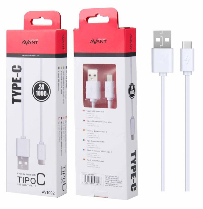 AVANT CONNECT Cable USB A a USB Tipo C - Blanco