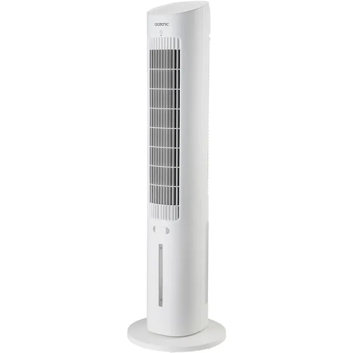 Oceanic Ventilador de Torre con Depósito y Mando, OCEAVCRA97CMW, Altura 97.5 cm, 60W, 3 Velocidades, 3 Modos, 3 Litros, Color Blanco