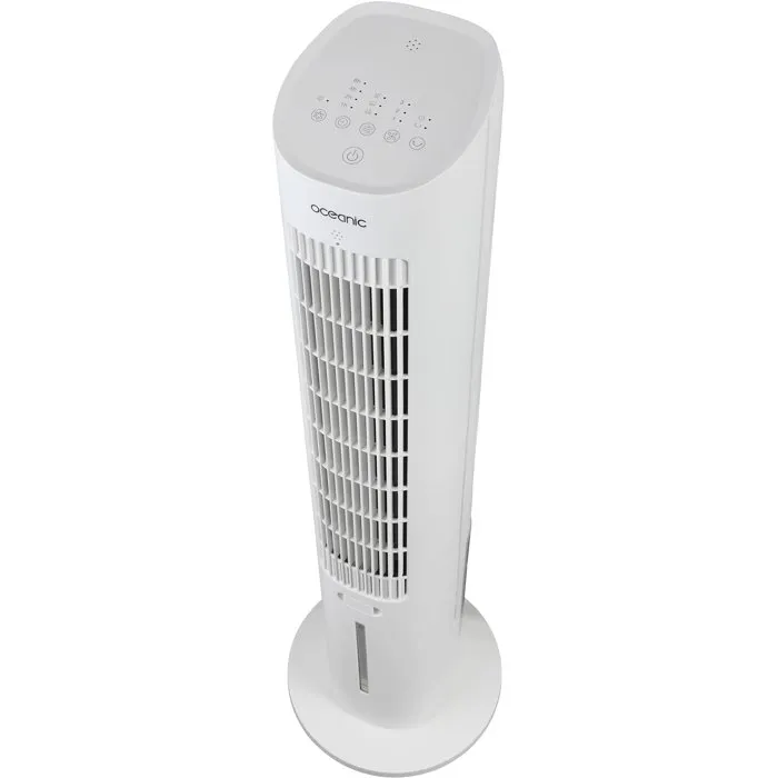 Oceanic Ventilador de Torre con Depósito y Mando, OCEAVCRA97CMW, Altura 97.5 cm, 60W, 3 Velocidades, 3 Modos, 3 Litros, Color Blanco