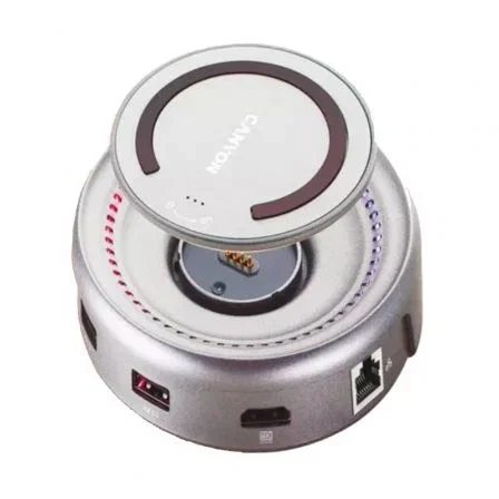 Docking USB Tipo-C con Cargador Qi Canyon CNS-TDS07DG/ 2xUSB/ 1xUSB Tipo-C/ 1xUSB Tipo-C PD/ 1xHDMI/ 1xRJ45/ Gris Oscuro