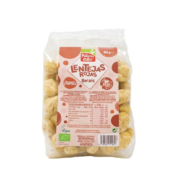 LA FINESTRA SUL CIELO BREAK de lentejas rojas BIO vegano 50gr. LA FINESTRA SUL CIELO BREAK de lentejas rojas BIO vegano 50gr.
