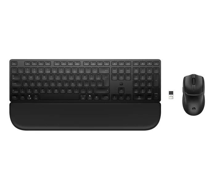 HP Combo Teclado y Ratón Inalámbrico Multidispositivo con Reposamuñecas 580c