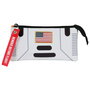 Nasa Portatodo Triple FAN 2.0 Spaceship Estuche Escolar Rectangular con 3 Compartimentos Cierre Cremallera Blanco