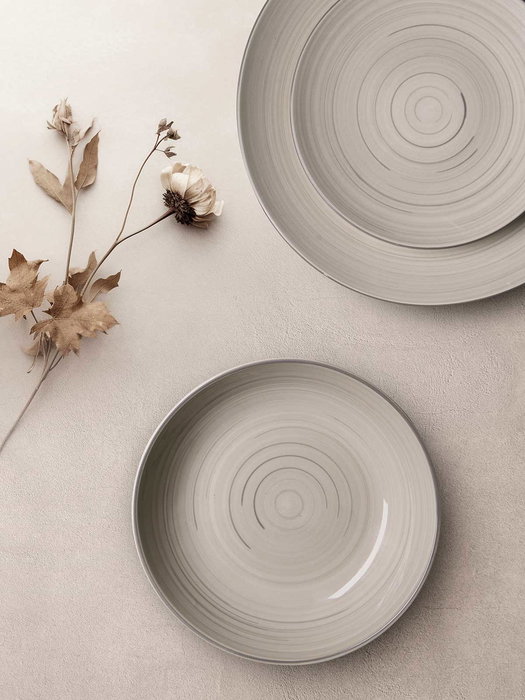 Vessia Set Vajilla 12 Piezas Espiral Gris Loza Cerámica 28x29x19.5 cm (Set de 2) Vessia Set Vajilla 12 Piezas Espiral Gris Loza Cerámica 28x29x19.5 cm (Set de 2)