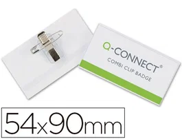 Q-connect Identificador con pinza e imperdible KF17458 54x90 mm