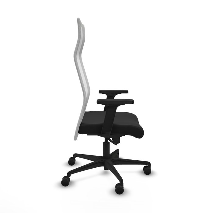 PIQUERAS Y CRESPO Sillón Albacete con Mecanismo Sincro, Similpiel Negro y Malla Blanca