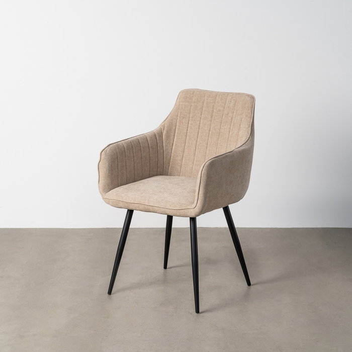 Silla Beige Tejido-Metal Contract 55 X 58,50 X 84 cm (Set de 2)