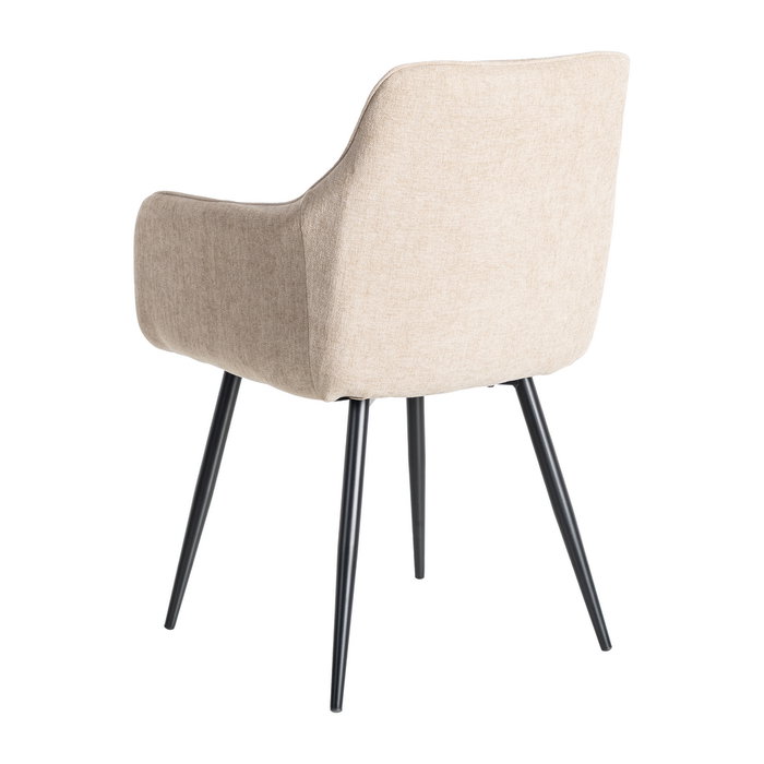 Silla Beige Tejido-Metal Contract 55 X 58,50 X 84 cm (Set de 2)