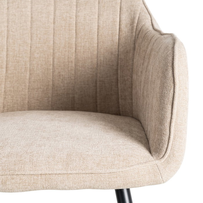 Silla Beige Tejido-Metal Contract 55 X 58,50 X 84 cm (Set de 2)