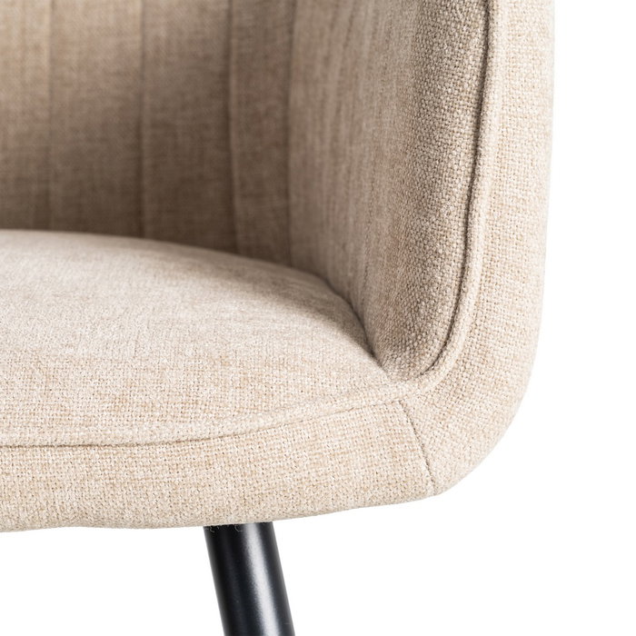 Silla Beige Tejido-Metal Contract 55 X 58,50 X 84 cm (Set de 2)