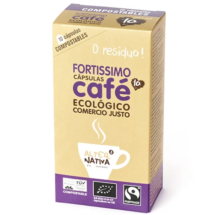 ALTERNATIVA 3 Café Fortissimo 10 Cápsulas Compostables Bio
