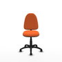 Silla de oficina Aýna con mecanismo Contacto permanente básico tapizada con Tela color Naranja. Equipada con Base poliamida negra, Sin brazos y Ruedas de parqué