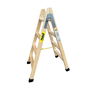 Plabell Escalera de Madera BLD-4, 4 Peldaños, 114cm, Doble Subida, Especial Pintores y Electricistas