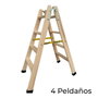 Plabell Escalera de madera 4 peldaños 114cm Bld-4