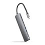 Nano Cable Concentrador USB-C 8 en 1 (Ref: 10.16.4608) con 2x USB-A 3.0, 3x USB-C, HDMI 4K 60Hz, Jack 3.5mm y USB-C PD 100W - Gris