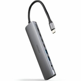 Nanocable Hub USB-C 8 en 1 con HDMI 4K, PD 100W y Jack 3,5 mm - Gris
