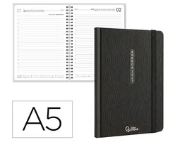 Liderpapel Agenda de oficina 2027 bilingüe A5 negra