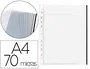 Q-connect Funda multitaladro DIN A4 con borde negro, 70 micras