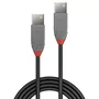 Lindy 36694 Cable USB 2.0 Tipo A Macho a Macho 3m - Negro y Gris para Transferencia de Datos, 480 Mbps