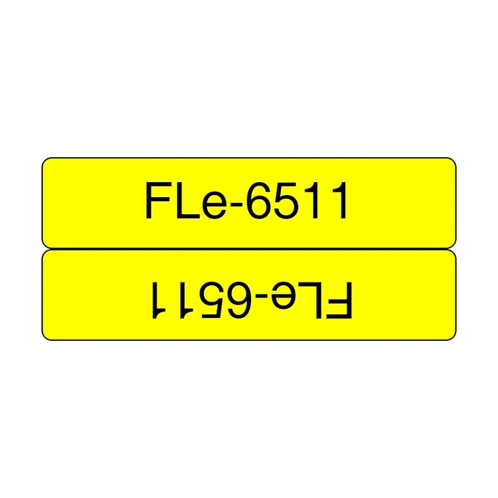 Brother FLE6511 Casete de Cinta de Etiquetas, 72 Etiquetas, Negro sobre Amarillo, 21mm x 45mm, para Impresoras Brother