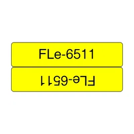 Brother FLE6511 Casete de Cinta de Etiquetas, 72 Etiquetas, Negro sobre Amarillo, 21mm x 45mm, para Impresoras Brother