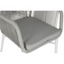 DKD Home Decor Silla de Aluminio y Ratán Sintético con Cojín, Gris y Blanco
