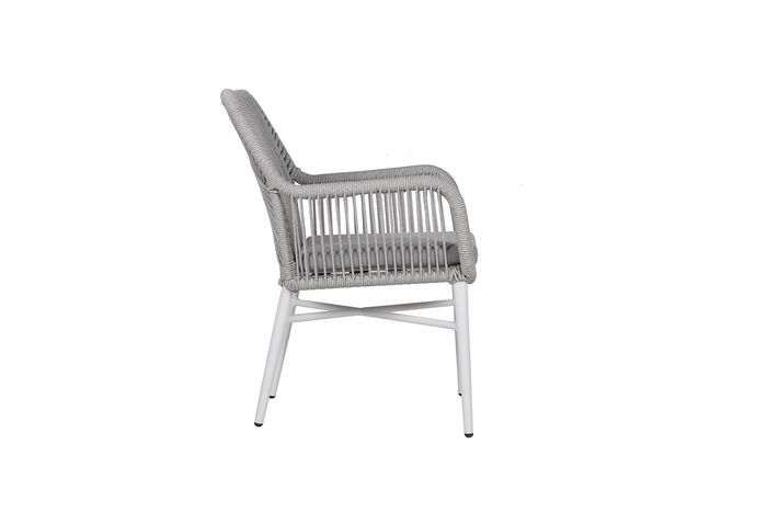 DKD Home Decor Silla Terraza Y Jardin Gris Blanco 63 x 84 x 57 cm