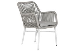 DKD Home Decor Silla Terraza Y Jardin Gris Blanco 63 x 84 x 57 cm