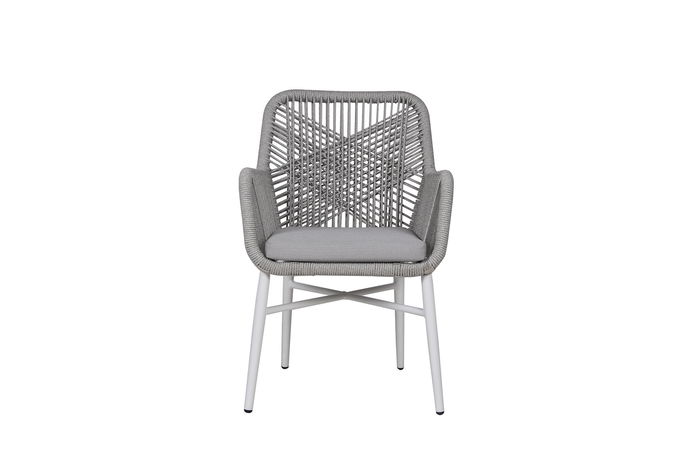 DKD Home Decor Silla Terraza Y Jardin Gris Blanco 63 x 84 x 57 cm
