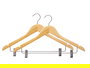Kipit Set 2 Perchas Madera con Pinza para Pantalón 44.5x26.5x5 cm (Set de 24)