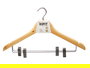 Kipit Set 2 Perchas Madera con Pinza para Pantalón 44.5x26.5x5 cm (Set de 24)