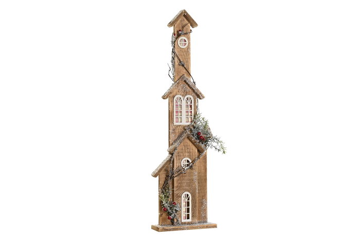 DKD Home Decor Casa Navidad Alpina LED MDF Natural 6 x 60 x 17.5 cm