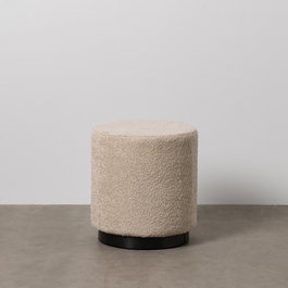 Puf Beige Tejido-Metal Salón 41 X 41 X 44 cm